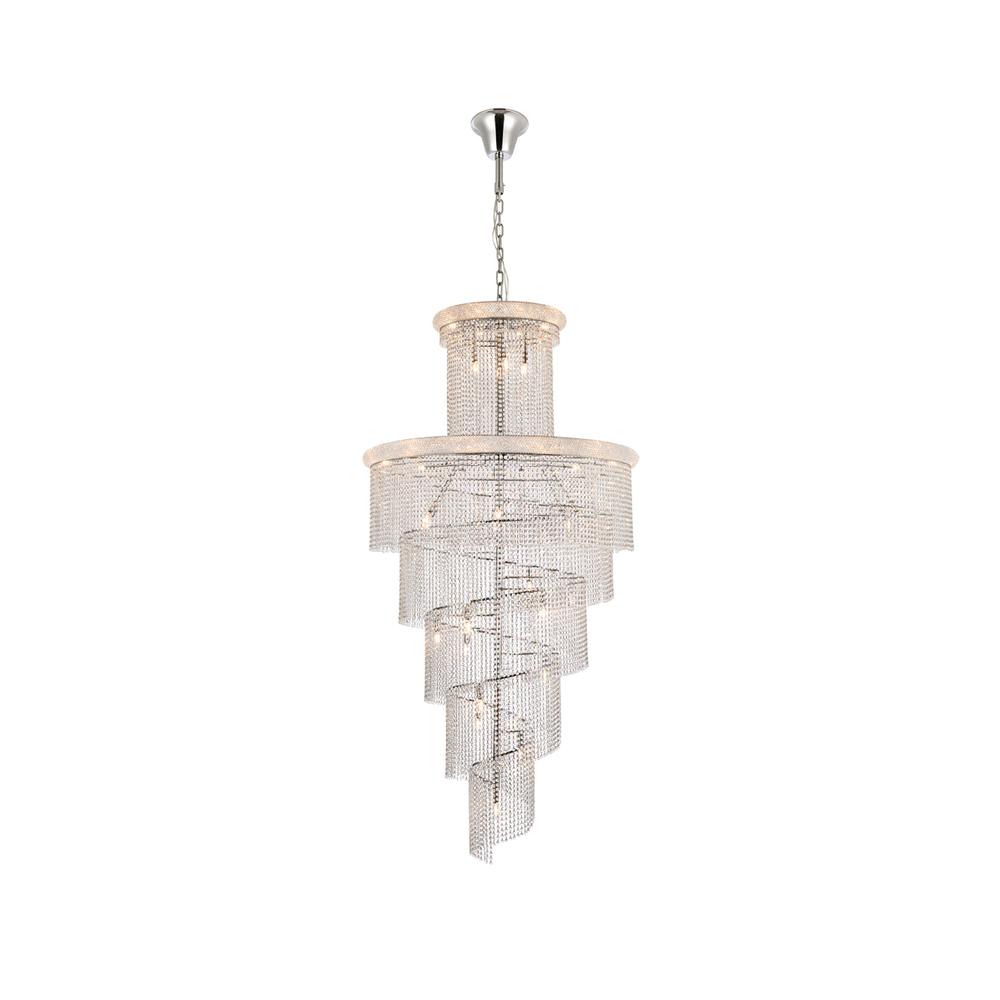 Spiral 41 light Chrome Chandelier Clear Royal Cut Crystal