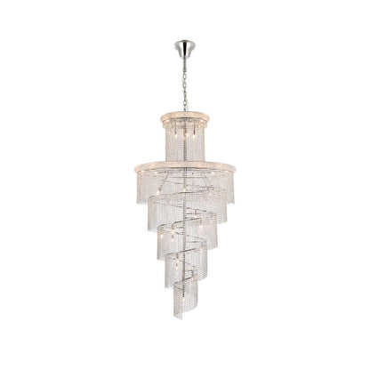 Spiral 41 light Chrome Chandelier Clear Royal Cut Crystal