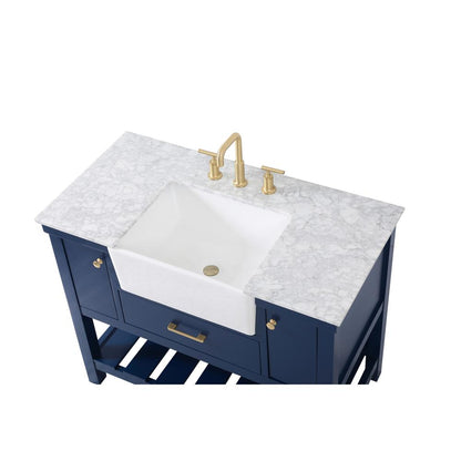 42 inch Single bathroom vanity in blue