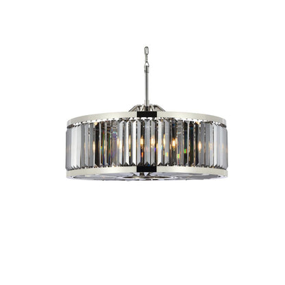 Chelsea 10 light polished nickel Chandelier Silver Shade