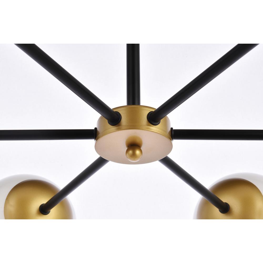 Briggs 30 inch pendant in black and brass with white shade