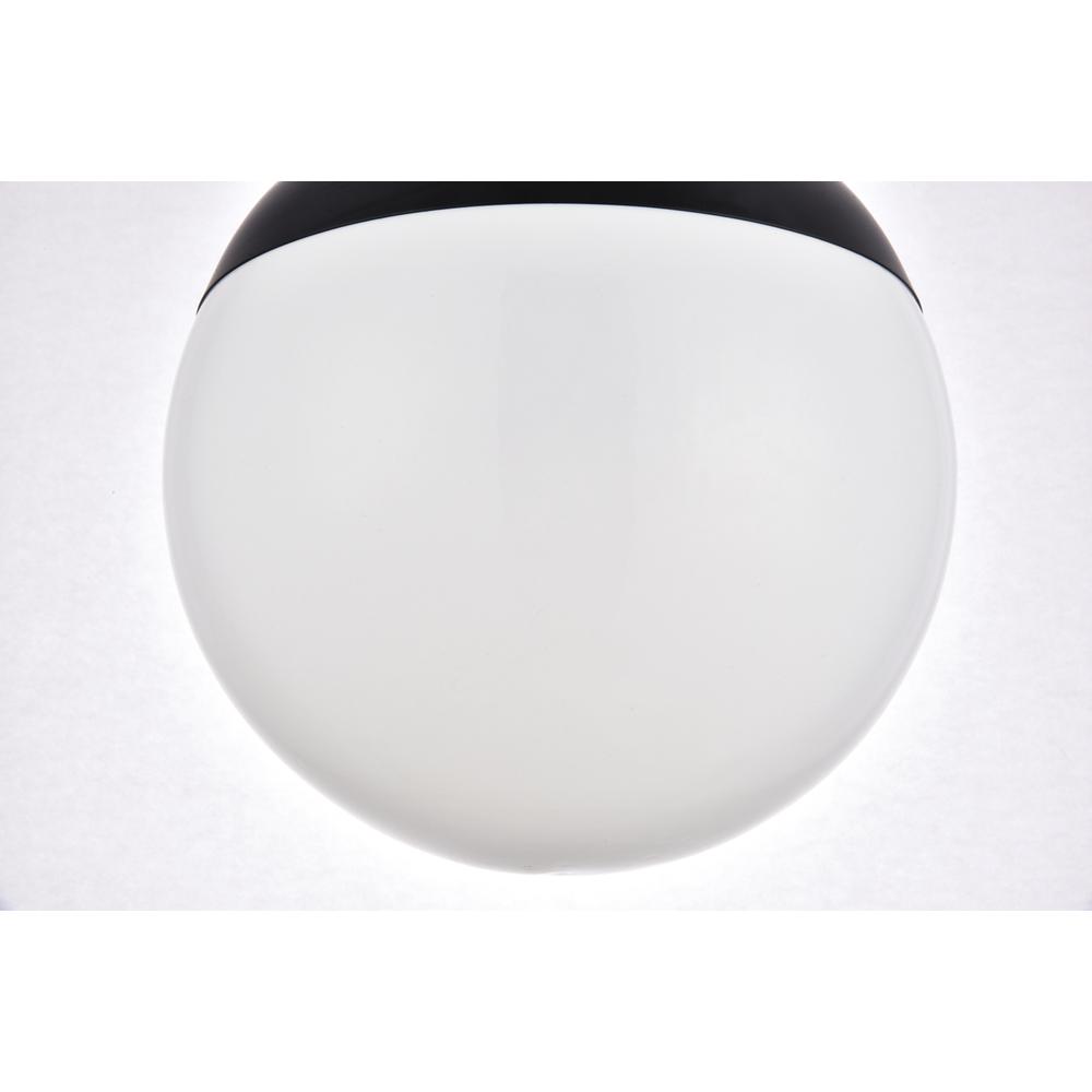 Eclipse 1 Light Black Pendant With Frosted White Glass