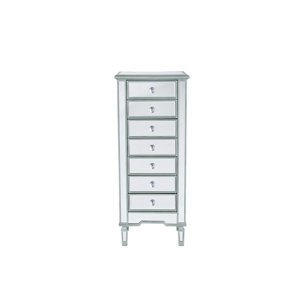 Lingerie Chest 7 drawers 20in. W x 15in. D x 48in. H in antique silver paint