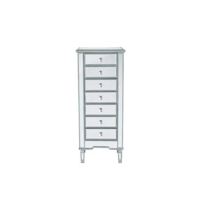 Lingerie Chest 7 drawers 20in. W x 15in. D x 48in. H in antique silver paint