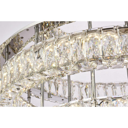 Monroe 30 inch LED double flush mount in chrome