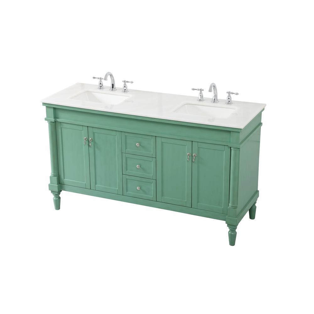 60 inch double bathroom vanity in vintage mint
