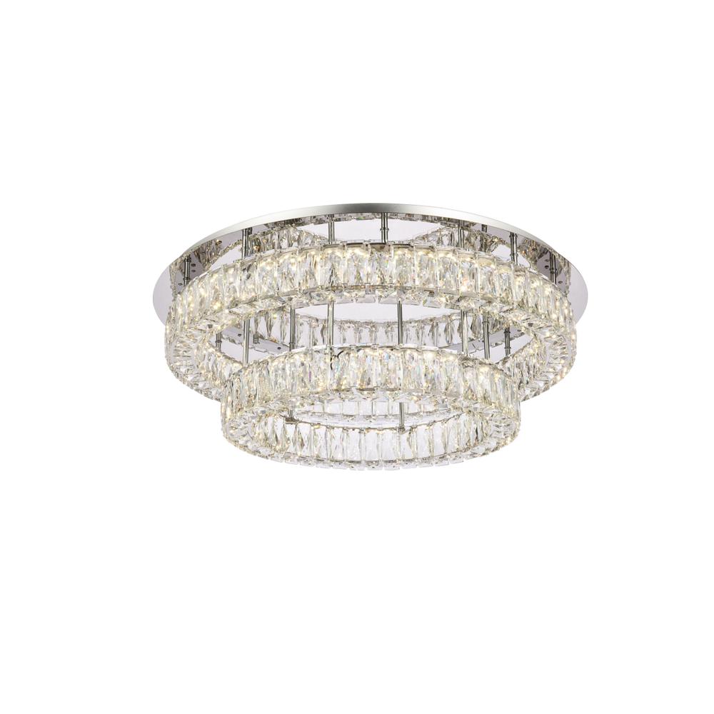 Monroe 30 inch LED double flush mount in chrome