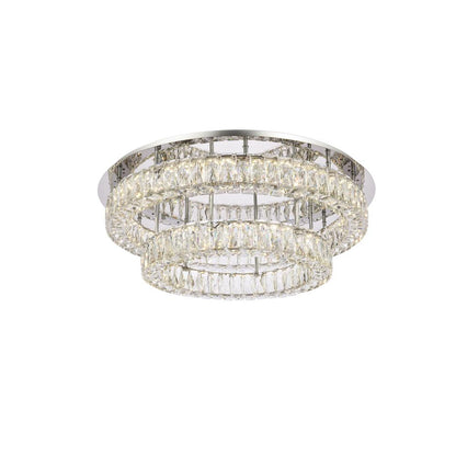 Monroe 30 inch LED double flush mount in chrome