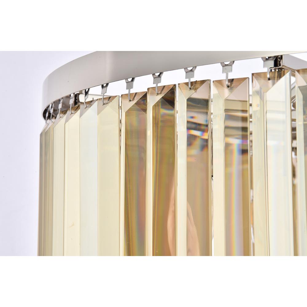 Chelsea 10 light polished nickel Chandelier Golden Teak