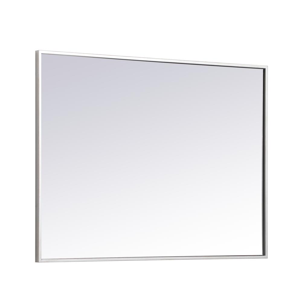 Metal frame rectangle mirror 27 inch in silver