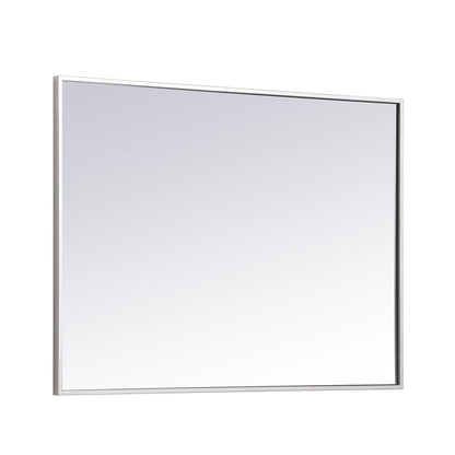 Metal frame rectangle mirror 27 inch in silver
