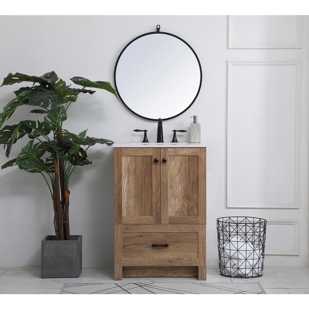 24 inch Single Bathroom Vanity in Natural oak