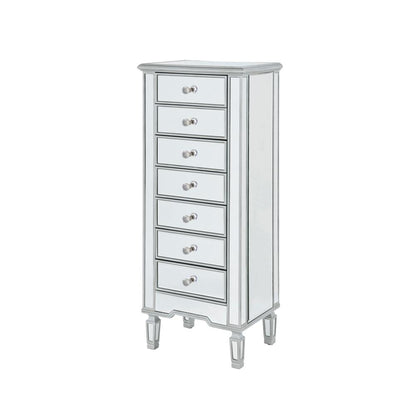Lingerie Chest 7 drawers 20in. W x 15in. D x 48in. H in antique silver paint