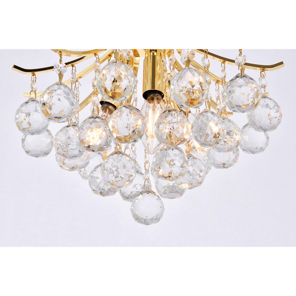 Toureg 3 light Gold Flush Mount Clear Royal Cut Crystal