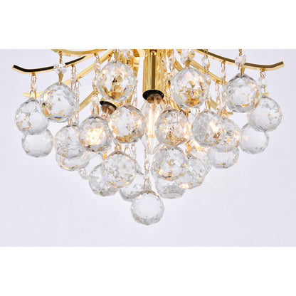 Toureg 3 light Gold Flush Mount Clear Royal Cut Crystal