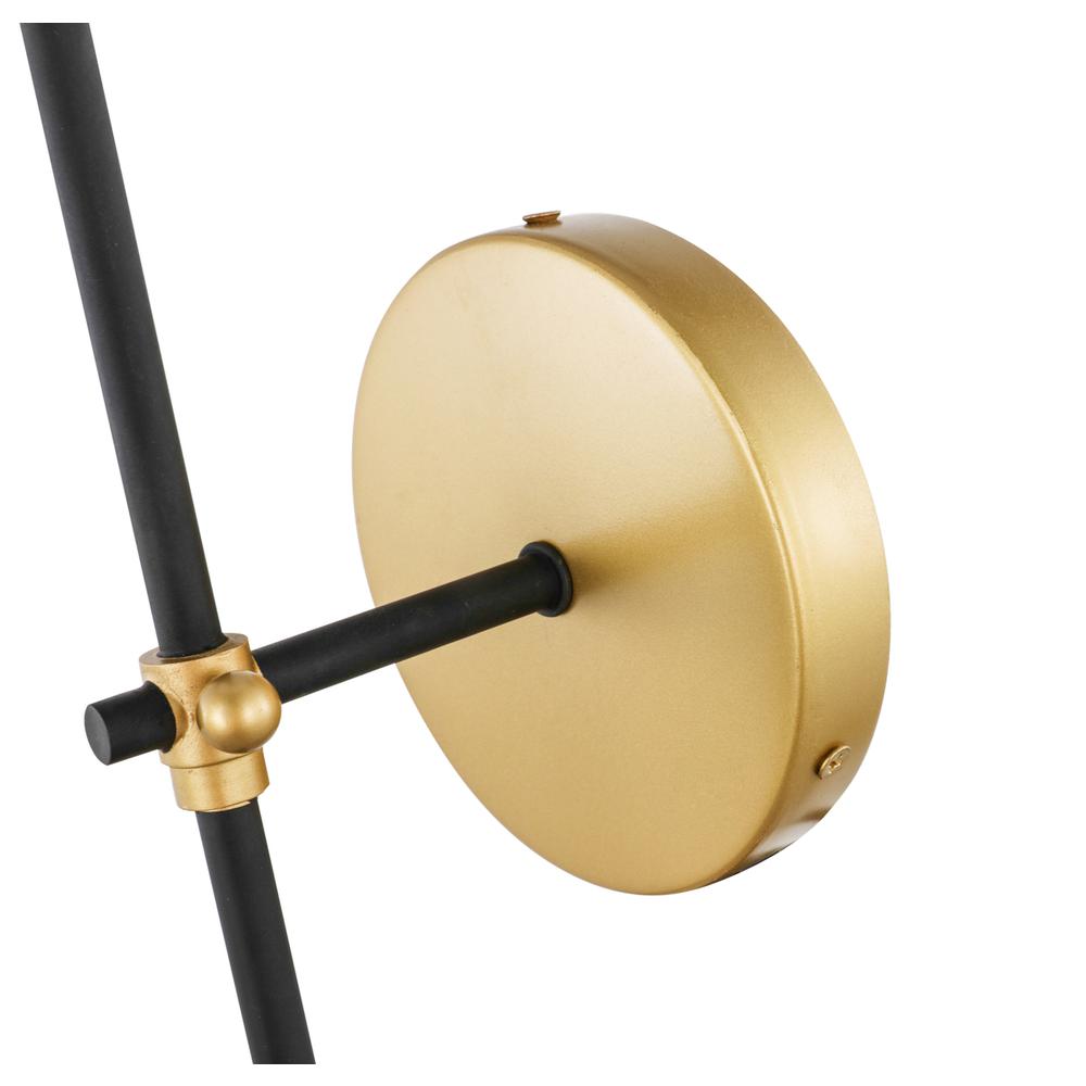 Mel 1 light Brass and Black and White shade wall sconce