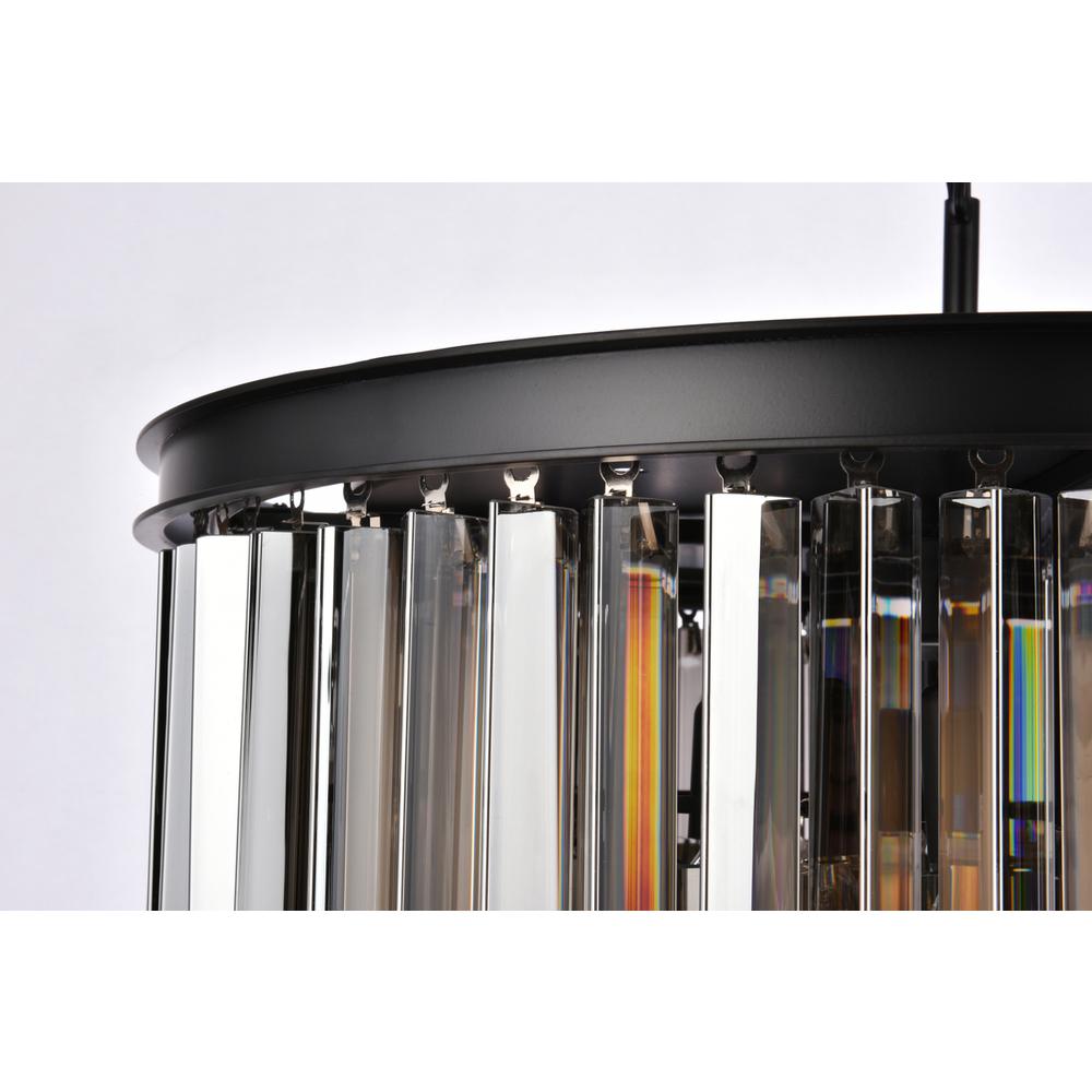 Sydney 8 light Matte Black Chandelier Silver Shade (Grey) Royal Cut Crystal