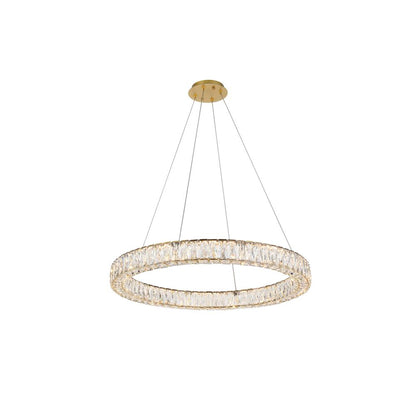 Monroe Integrated LED chip light gold Chandelier Clear Royal Cut Crystal