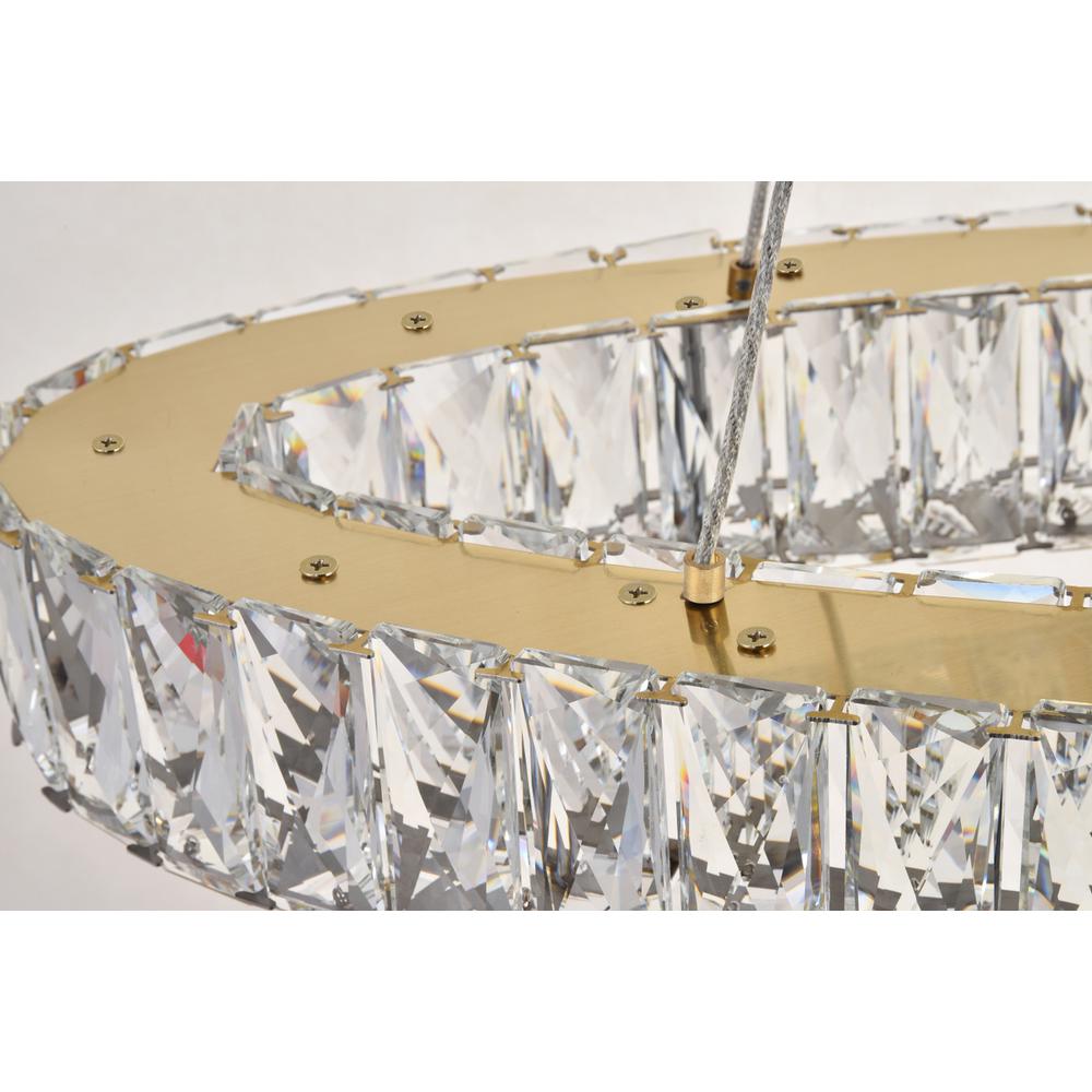 Monroe Integrated LED light Gold Chandelier Clear Royal Cut Crystal