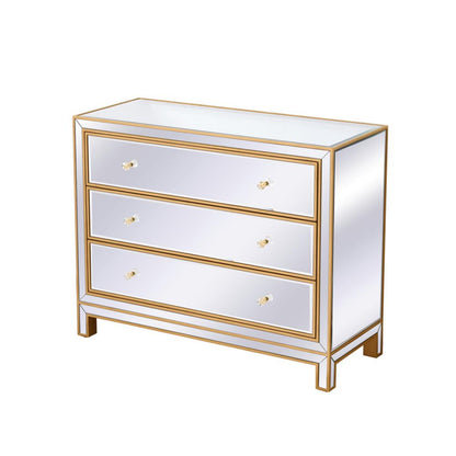 Chest 3 drawers 40in. W x 16in. D x 32in. H in gold