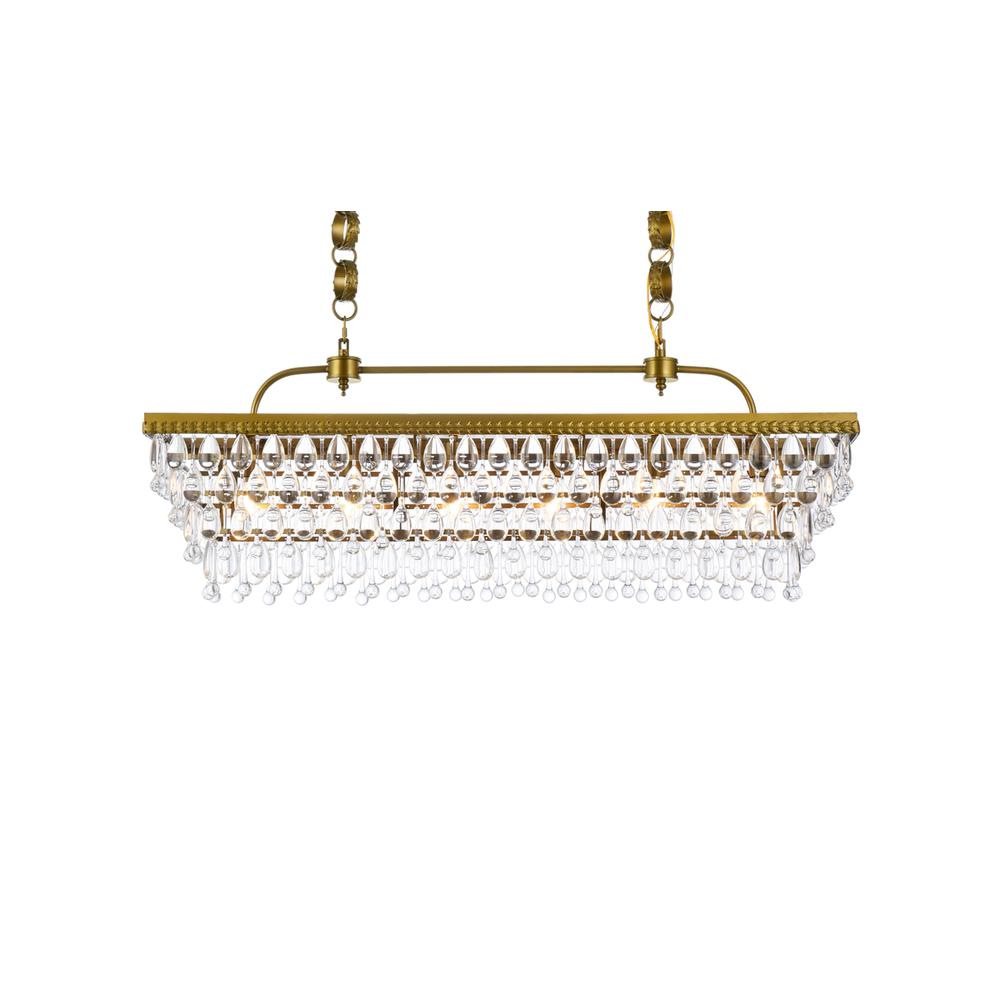 Nordic 40 inch rectangle pendant in brass