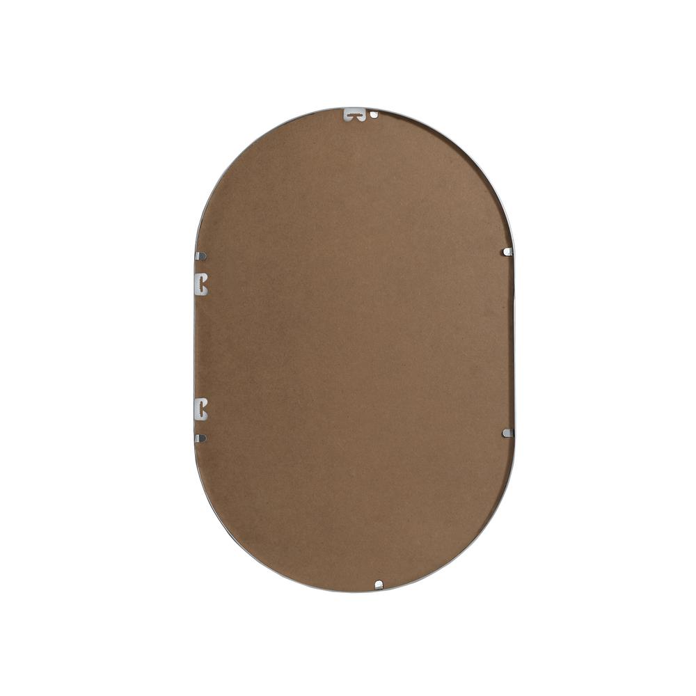 Metal Frame Oval Mirror 20x30 Inch in Silver