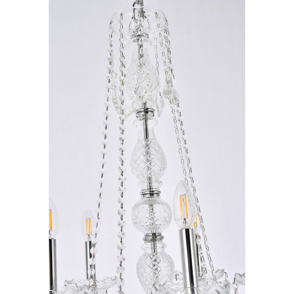 Verona 15 light Chrome Chandelier Golden Teak (Smoky) Royal Cut Crystal