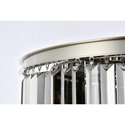 Sydney 10 light polished nickel Chandelier Silver Shade (Grey) Royal Cut Crystal