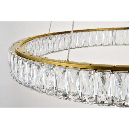 Monroe Integrated LED chip light gold Chandelier Clear Royal Cut Crystal