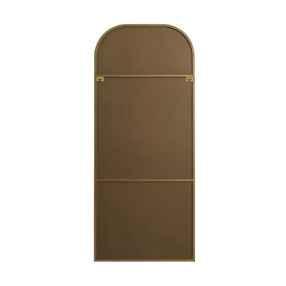 Metal Frame Arch Full Length Mirror 32x76 Inch in Brass