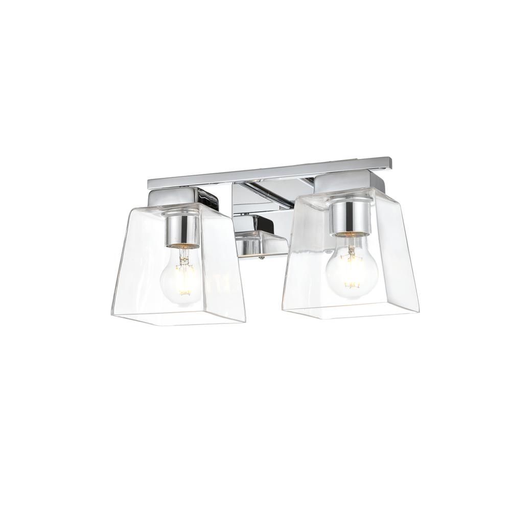 Merrick 2 light Chrome and Clear Bath Sconce