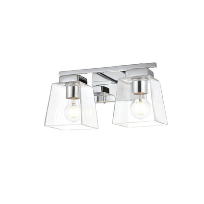 Merrick 2 light Chrome and Clear Bath Sconce