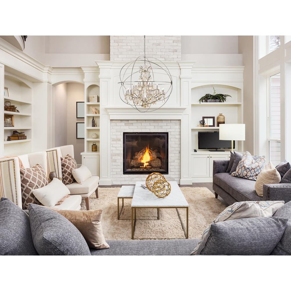 Geneva 25 light polished nickel Chandelier Golden Teak (Smoky) Royal Cut crystal