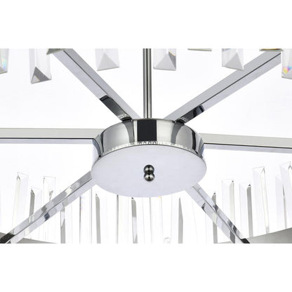 Serephina 36 inch crystal round chandelier light in chrome