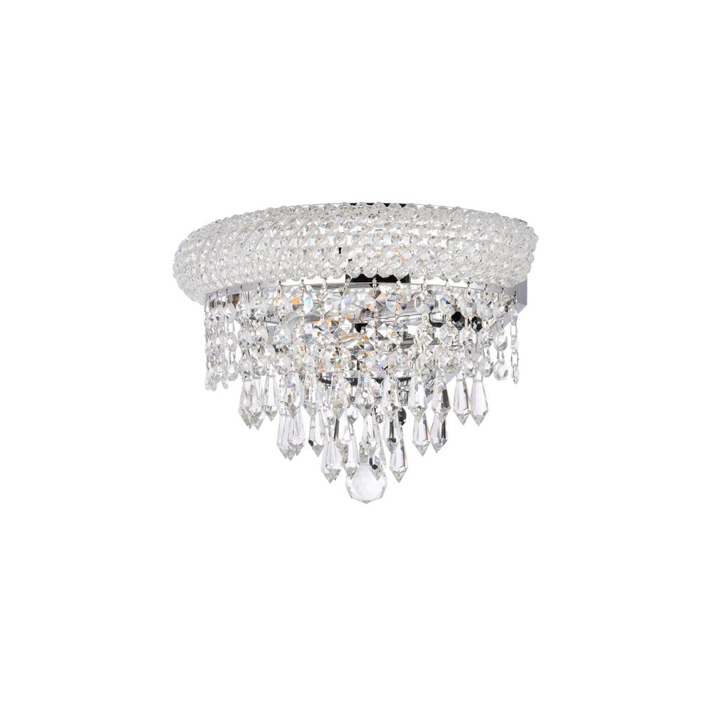 Primo 2 light Chrome Wall Sconce Clear Royal Cut Crystal