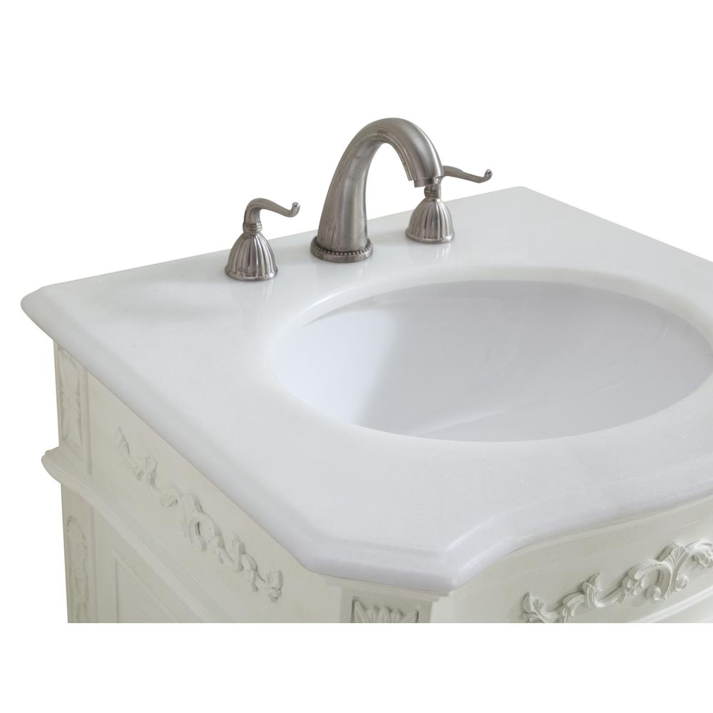 24 inch Single Bathroom vanity in Antique White