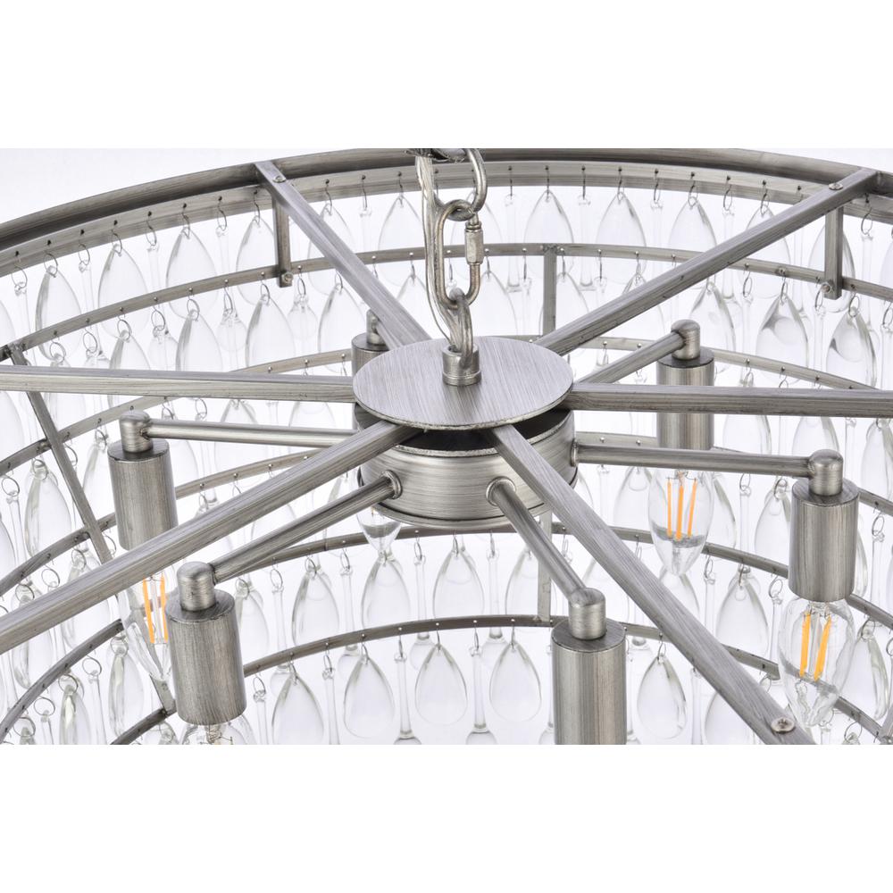 Nordic 6 light antique silver Chandelier Clear Royal Cut Crystal