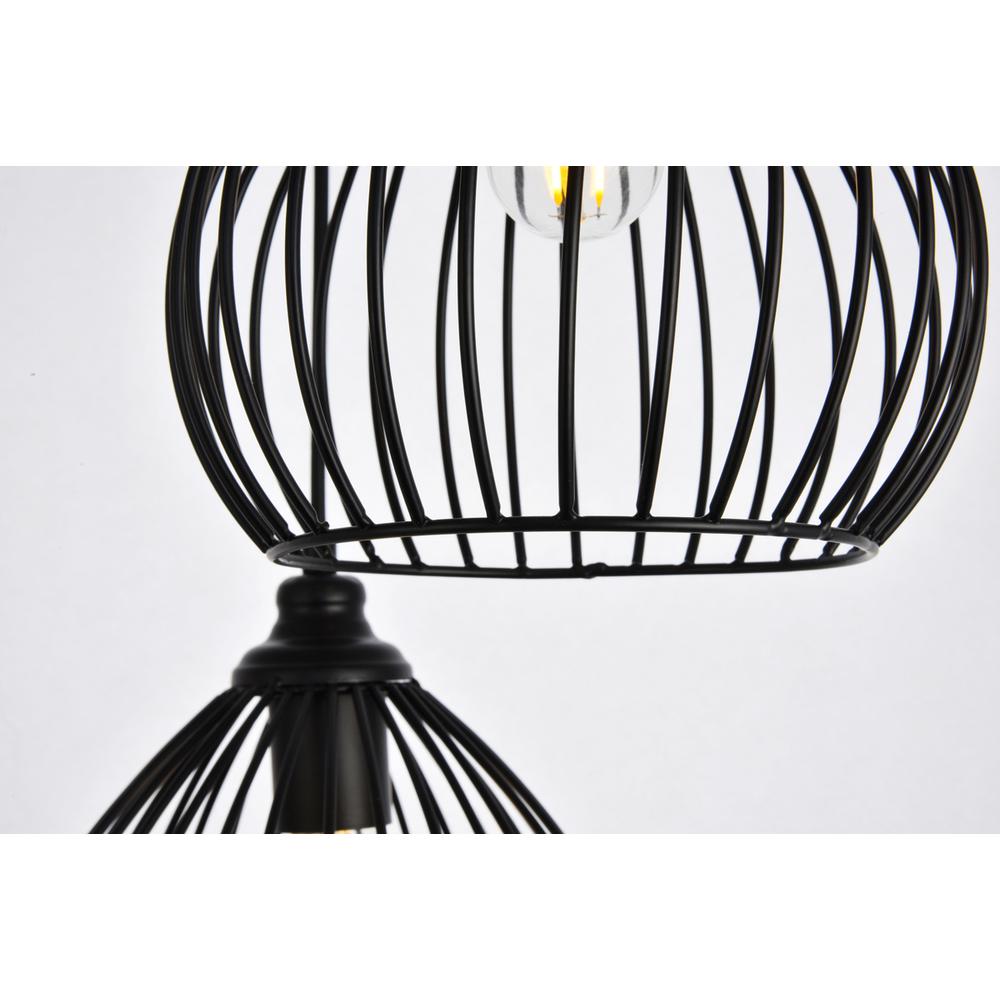 Sayer Collection Pendant D16.0 H23.1 Lt:3 Black Finish