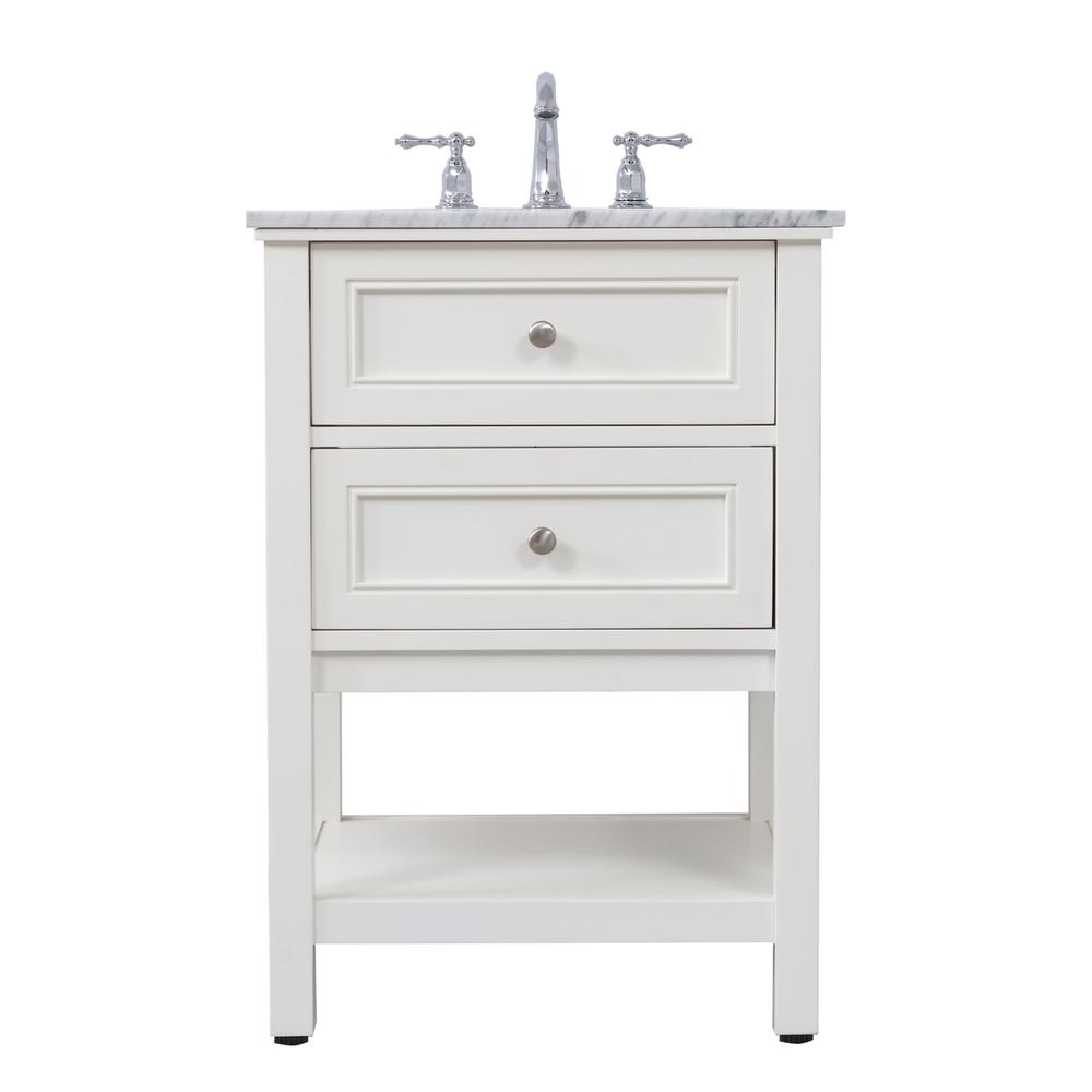 24 in. Single bathroom vanity set in White