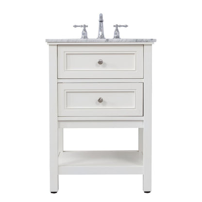 24 in. Single bathroom vanity set in White