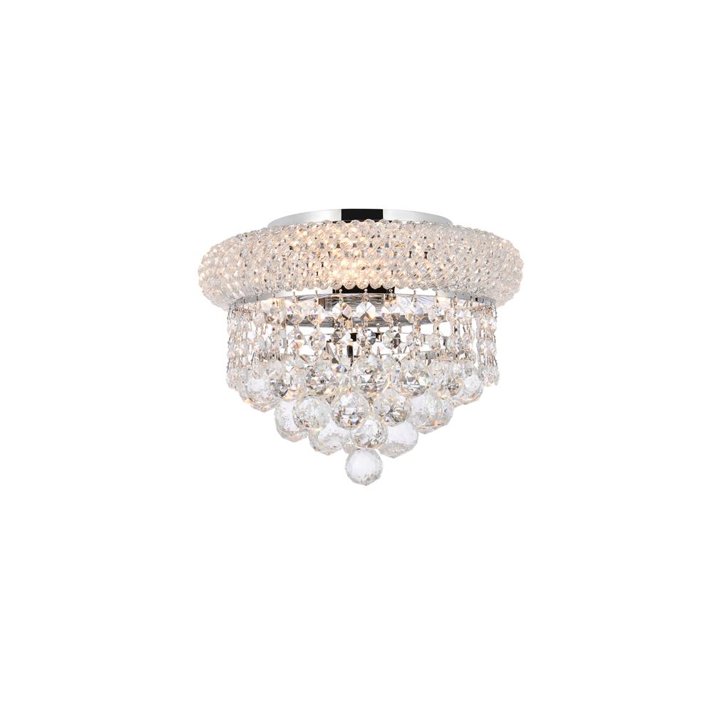 Primo 3 light Chrome Flush Mount Clear Royal Cut Crystal