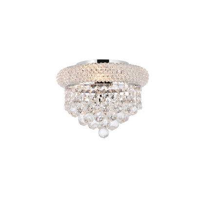 Primo 3 light Chrome Flush Mount Clear Royal Cut Crystal