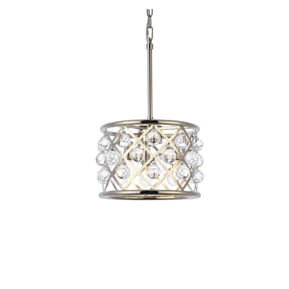 Madison 3 light polished Nickel Pendant Clear Royal Cut Crystal