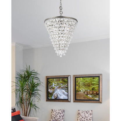 Nordic 7 light antique silver Chandelier Clear Royal Cut Crystal