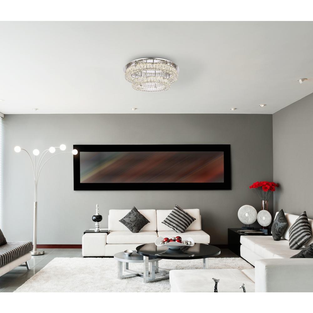Monroe 30 inch LED double flush mount in chrome