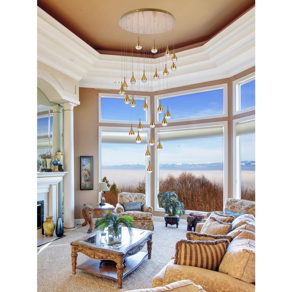 Amherst 42 inch LED chandelier in satin gold