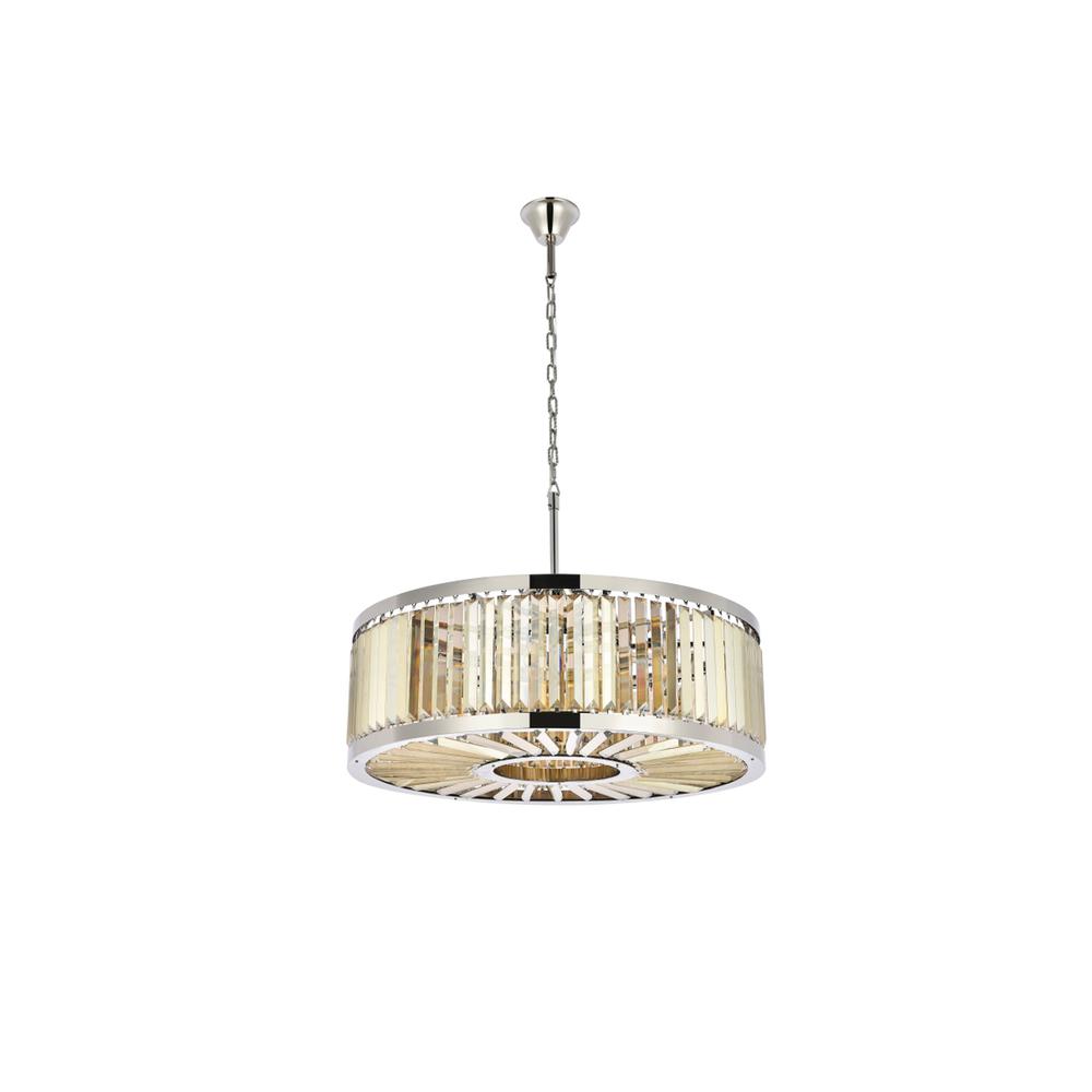 Chelsea 10 light polished nickel Chandelier Golden Teak