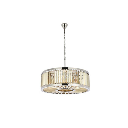 Chelsea 10 light polished nickel Chandelier Golden Teak