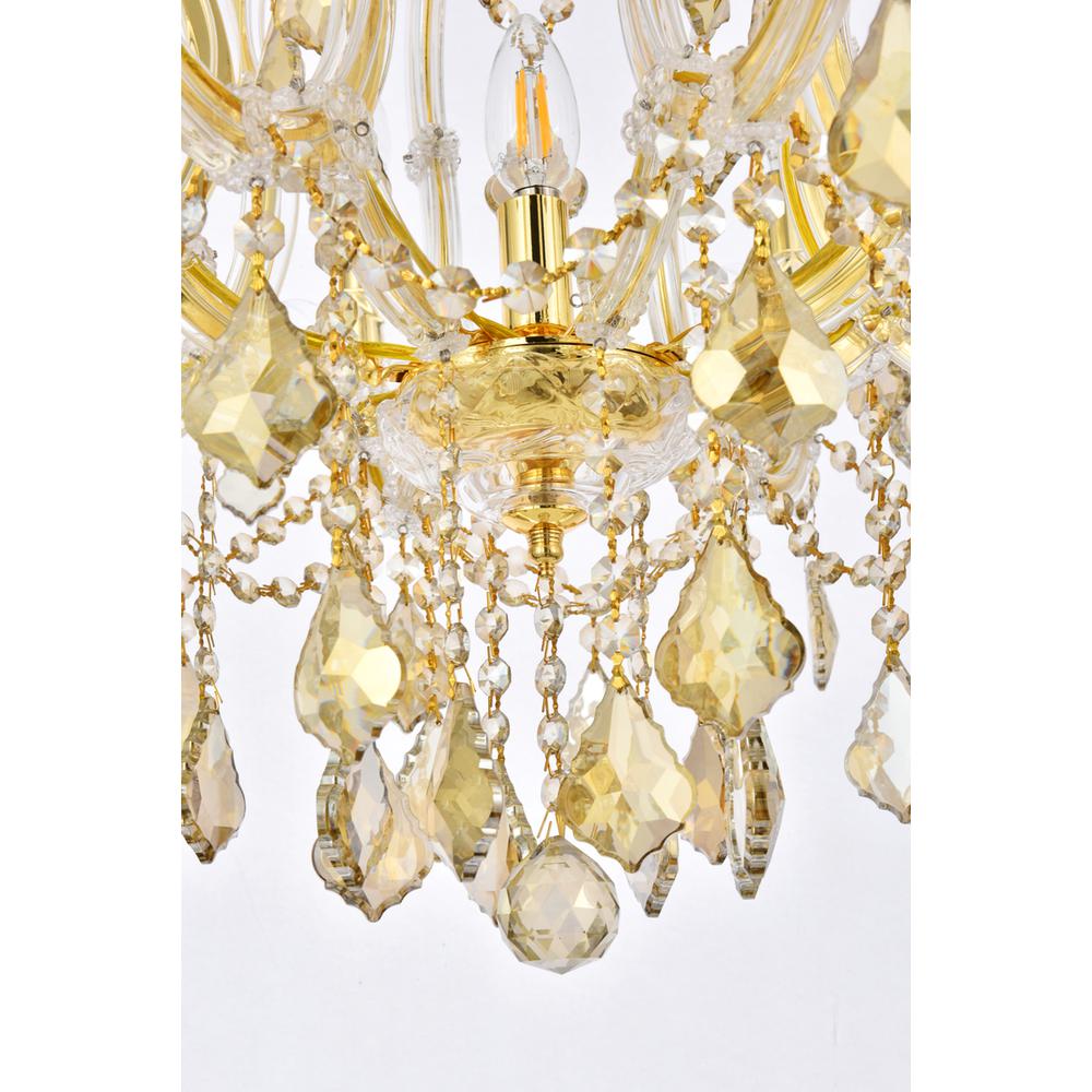 Maria Theresa 9 light Gold Chandelier Golden Teak (Smoky) Royal Cut Crystal