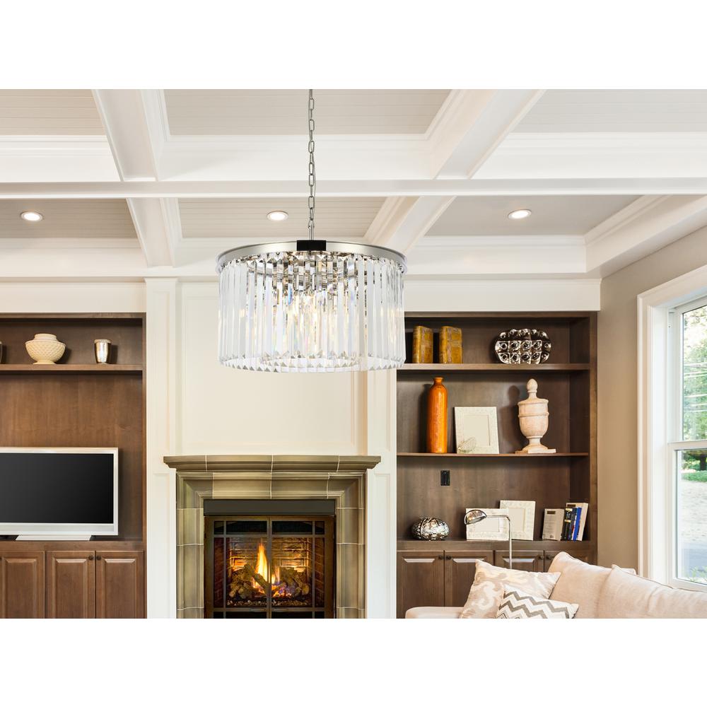 Sydney 8 light polished nickel Chandelier Clear Royal Cut Crystal